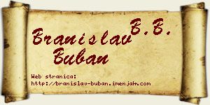 Branislav Buban vizit kartica